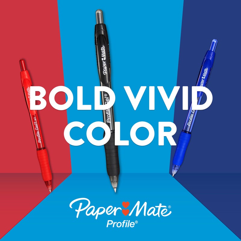 Paper Mate قلم جيل بيبر ميت، قلم قابل للسحب، 0.7 مم، أزرق، 4 قطع - Image 3